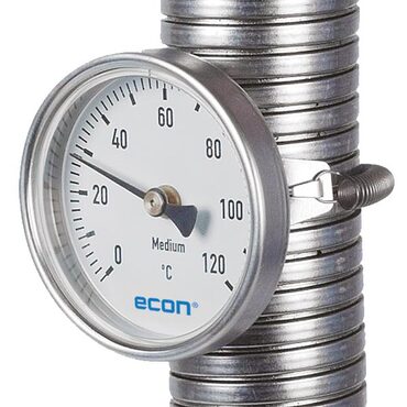Bimetal thermometer fig. 678 stainless steel/stainless steel back connection spring